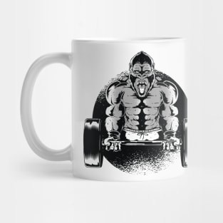 sports gorilla workout gym sticker and t-shirt Mug